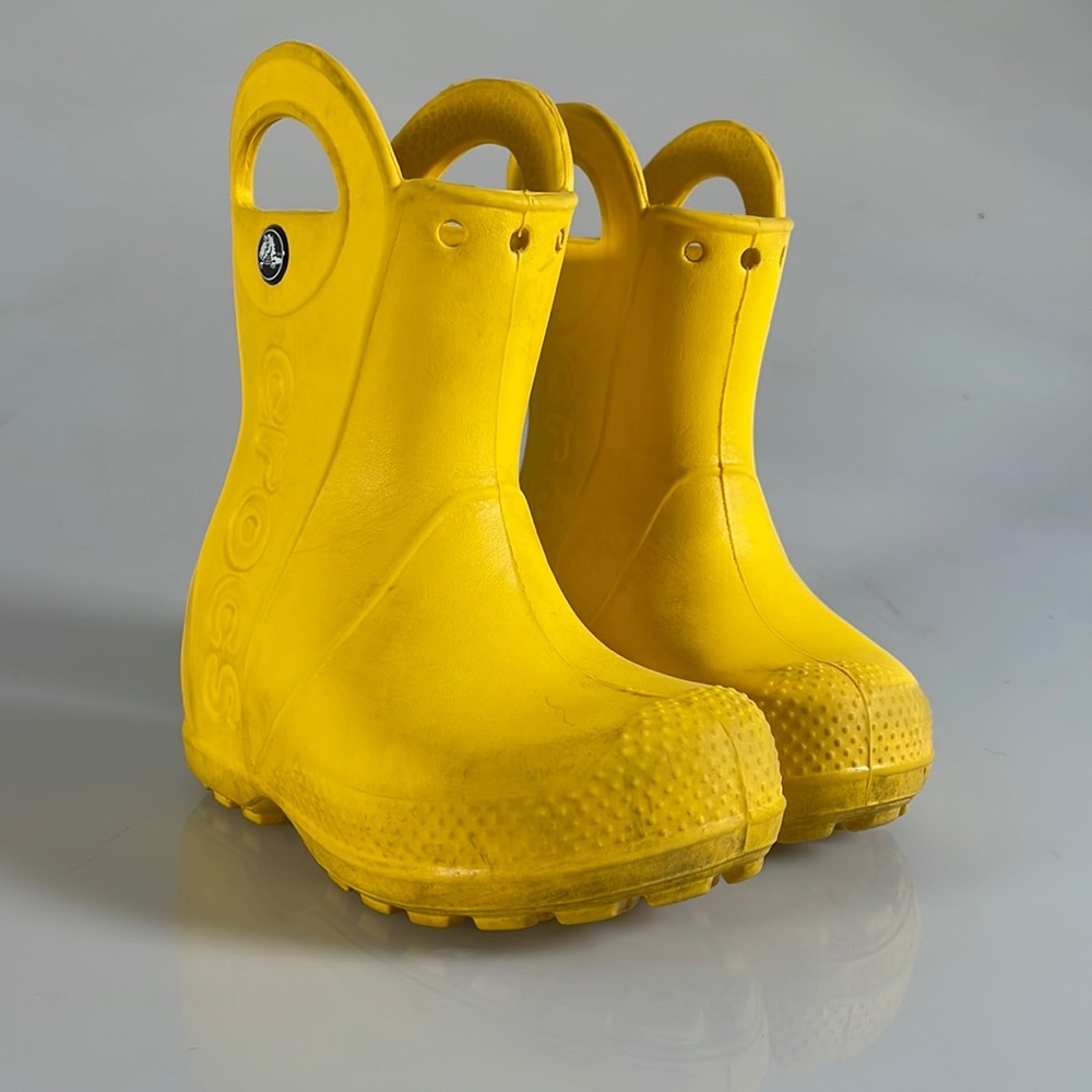 Yellow croc rainboots